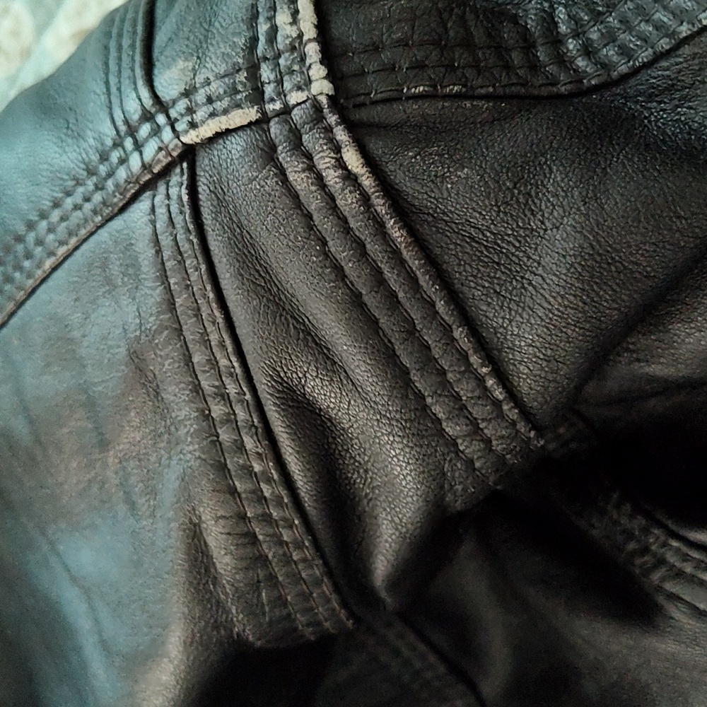 Vintage leather bomber jacket XL - Picture 16 of 16